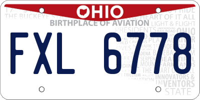OH license plate FXL6778