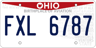 OH license plate FXL6787