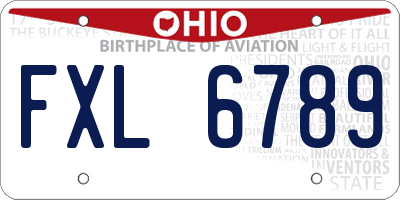 OH license plate FXL6789