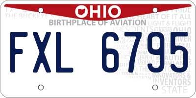 OH license plate FXL6795