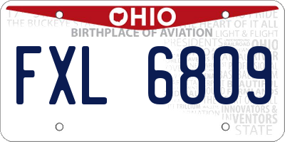 OH license plate FXL6809