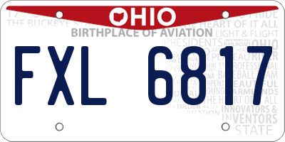 OH license plate FXL6817