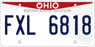 OH license plate FXL6818