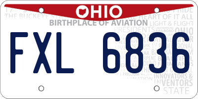 OH license plate FXL6836
