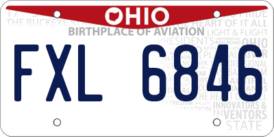 OH license plate FXL6846