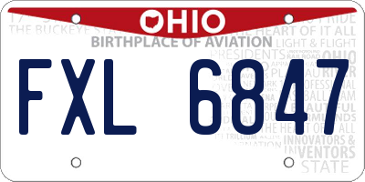 OH license plate FXL6847