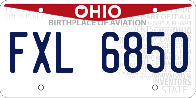 OH license plate FXL6850