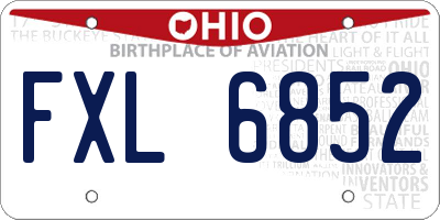 OH license plate FXL6852