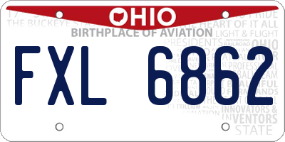 OH license plate FXL6862