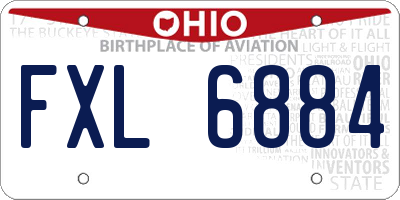 OH license plate FXL6884