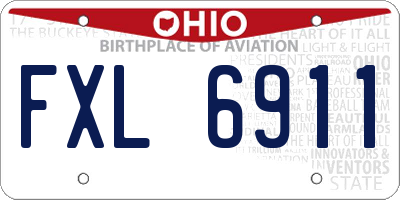 OH license plate FXL6911