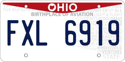 OH license plate FXL6919