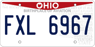 OH license plate FXL6967