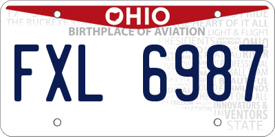 OH license plate FXL6987