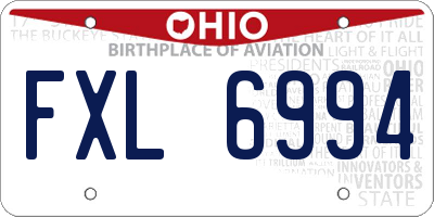 OH license plate FXL6994