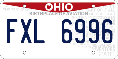 OH license plate FXL6996