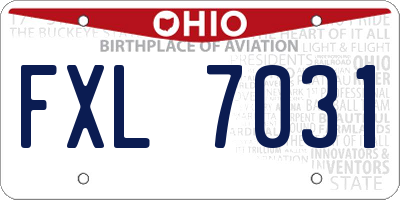 OH license plate FXL7031
