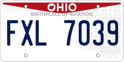 OH license plate FXL7039