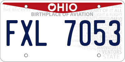 OH license plate FXL7053