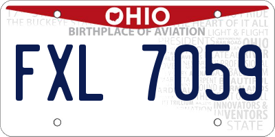 OH license plate FXL7059