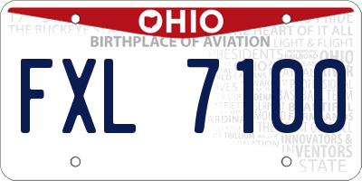OH license plate FXL7100