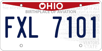OH license plate FXL7101