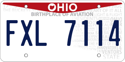 OH license plate FXL7114