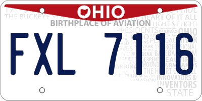 OH license plate FXL7116