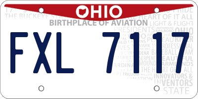OH license plate FXL7117