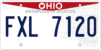 OH license plate FXL7120