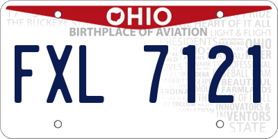 OH license plate FXL7121