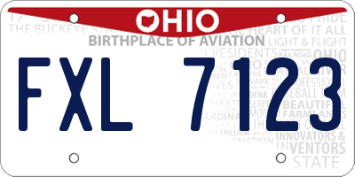 OH license plate FXL7123