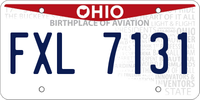 OH license plate FXL7131