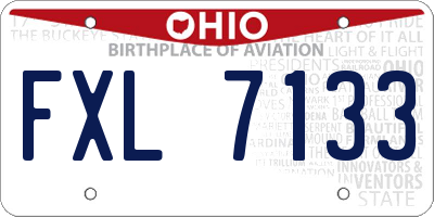 OH license plate FXL7133