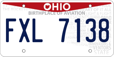 OH license plate FXL7138