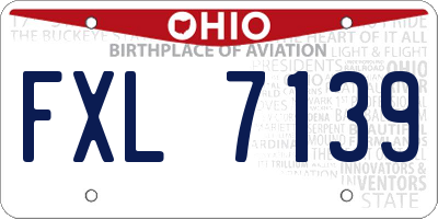 OH license plate FXL7139