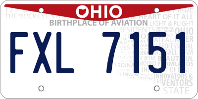 OH license plate FXL7151