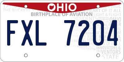 OH license plate FXL7204