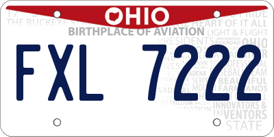 OH license plate FXL7222