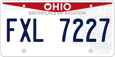 OH license plate FXL7227