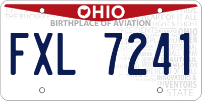OH license plate FXL7241