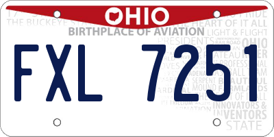 OH license plate FXL7251