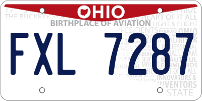OH license plate FXL7287