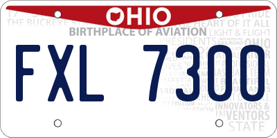 OH license plate FXL7300