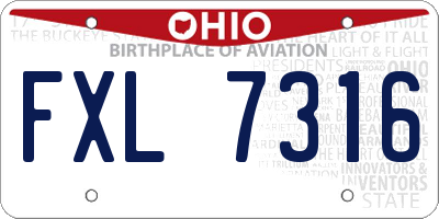OH license plate FXL7316