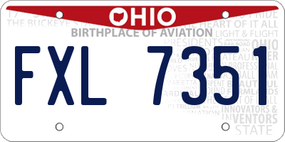 OH license plate FXL7351