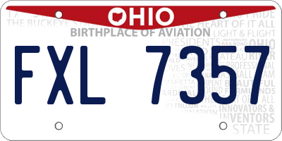 OH license plate FXL7357