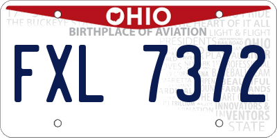 OH license plate FXL7372