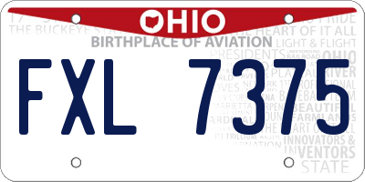 OH license plate FXL7375