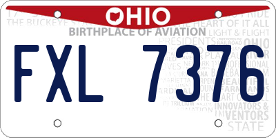 OH license plate FXL7376